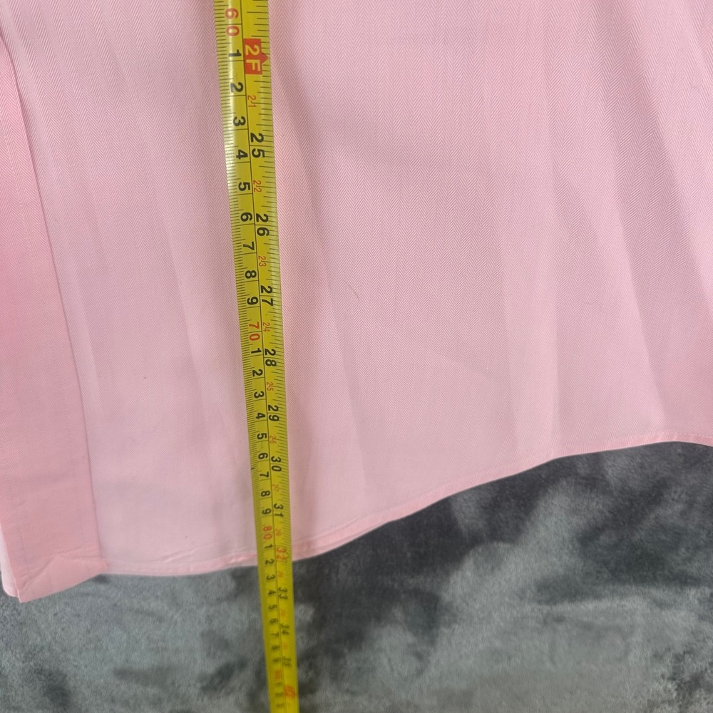 Ralph Lauren Yarmouth Mens 15.5 32/33 Pink Herringbone Cotton Button Down Shirt - Picture 6 of 7